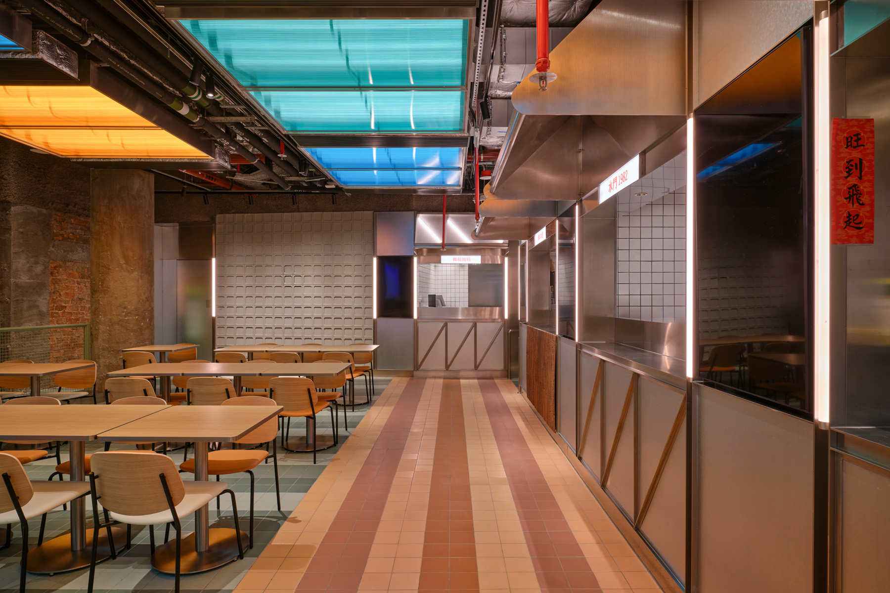 Timber lounge inside NIO Beijing interior lighting store where relaxed seating is framed by warm lighting design for retail store hospitality areas.